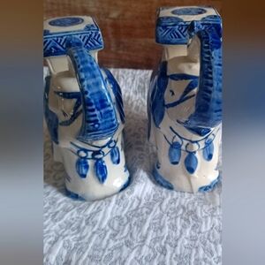 Vintage pair of Asian ceramic elephants